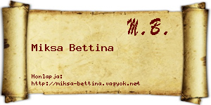 Miksa Bettina névjegykártya